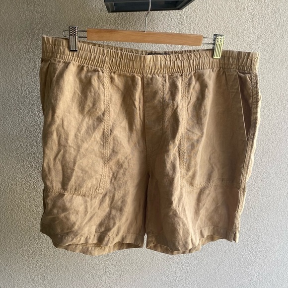 Todd Snyder 7 LINEN BEACH Linen Short khaki - Picture 1 of 5